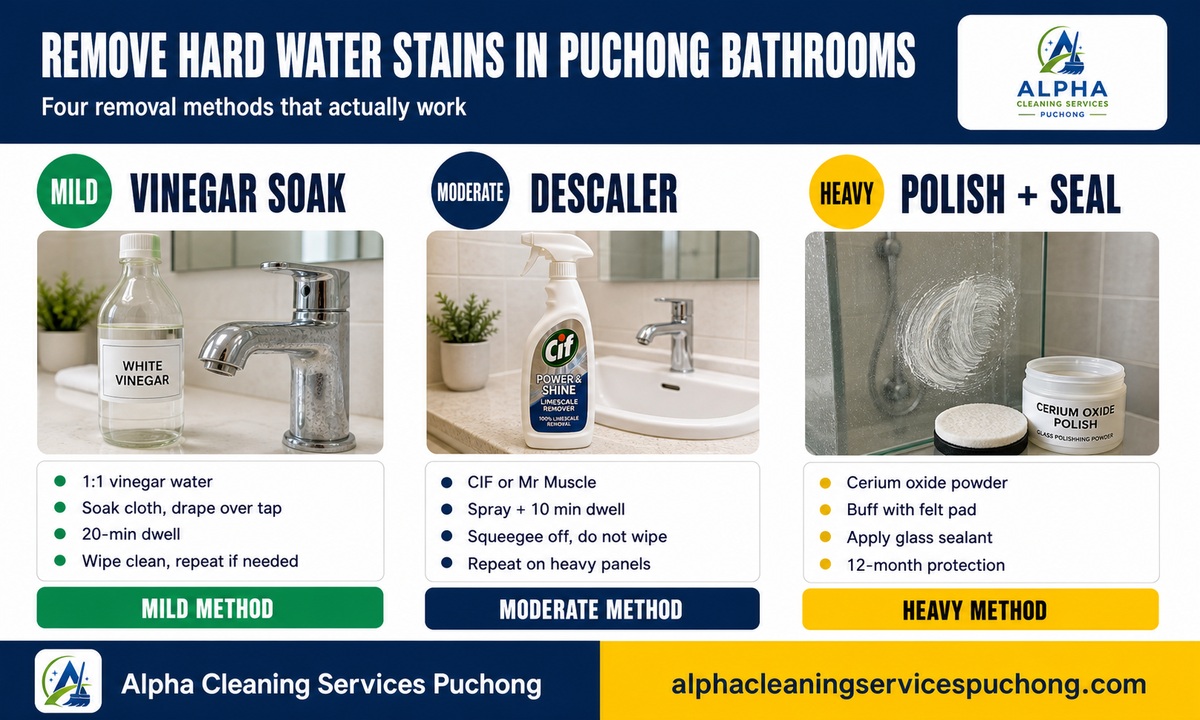 4 hard water stain removal methods for Puchong bathrooms — <a href=