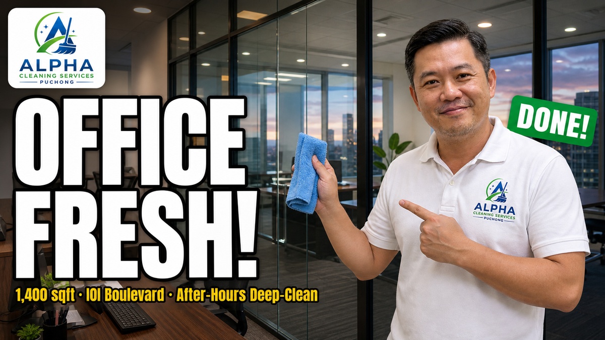 Alpha team mid-after-hours deep-clean at IOI Boulevard Puchong SME office